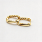 Small Gold Chain-Link Hoop Earrings — DY Madison Collection Sculptural Oval Earrings for Women
