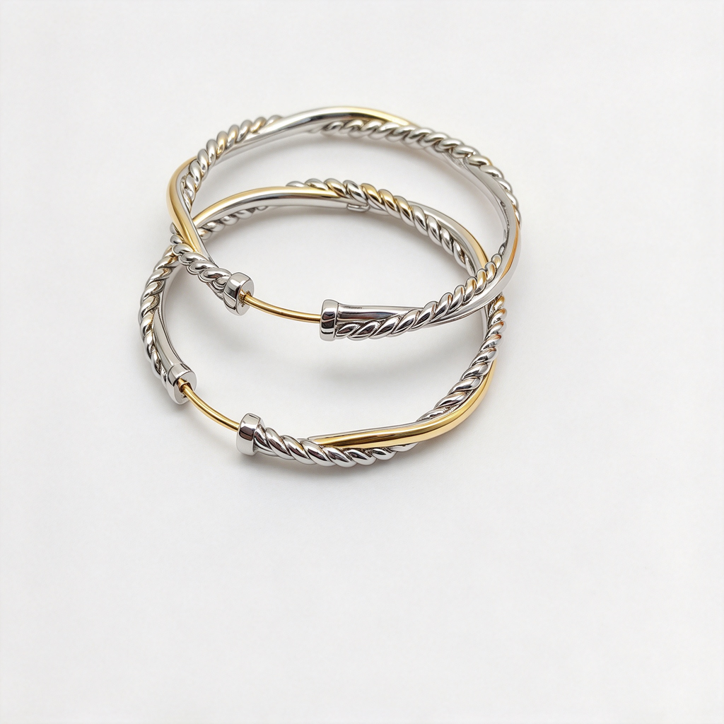 David Yurman Infinity Collection and Gold Hoop Earrings