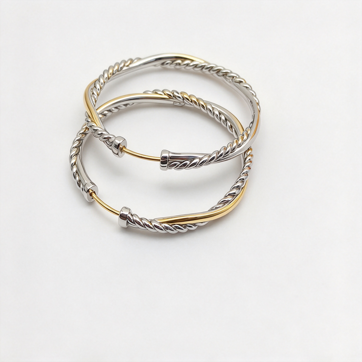 David Yurman Infinity Collection and Gold Hoop Earrings