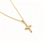 David Yurman Cable Cross Gold Pendant Necklace