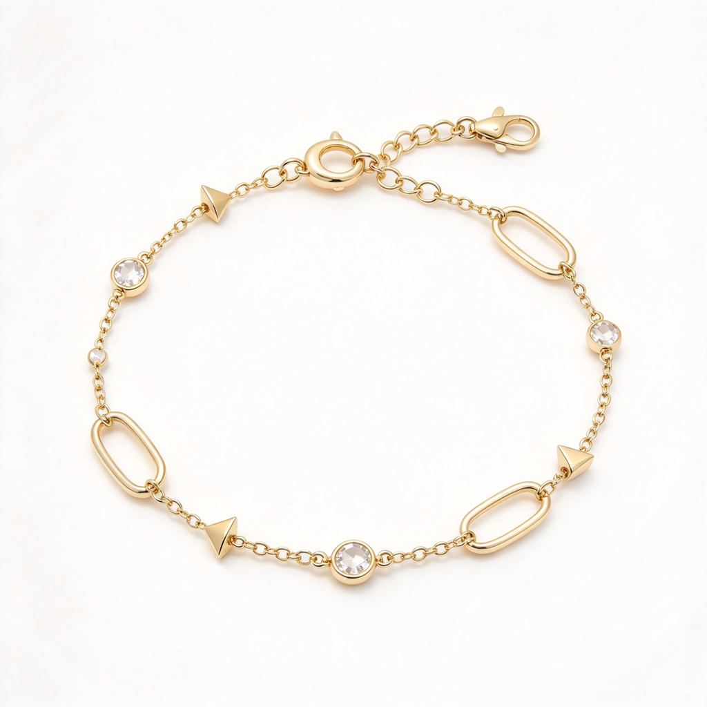 David Yurman Petite Modern Renaissance Collection – Gold Bracelet with Pyramid Accents