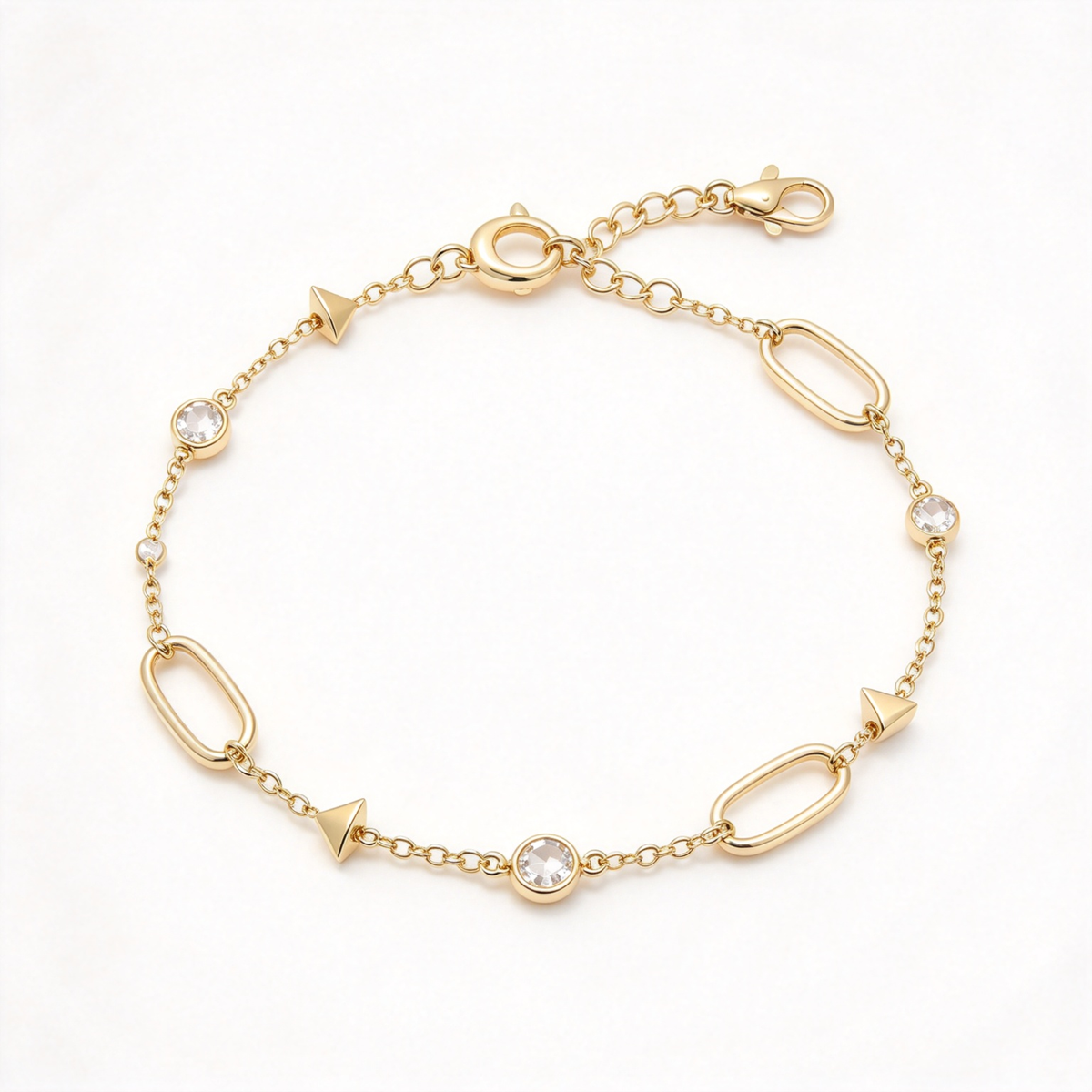 David Yurman Petite Modern Renaissance Collection – Gold Bracelet with Pyramid Accents