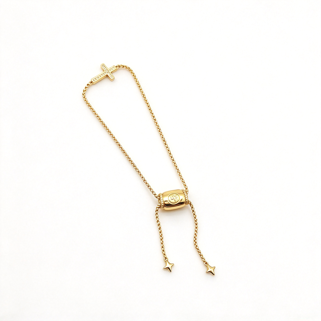 David Yurman Gold Pavé Cross Bracelet