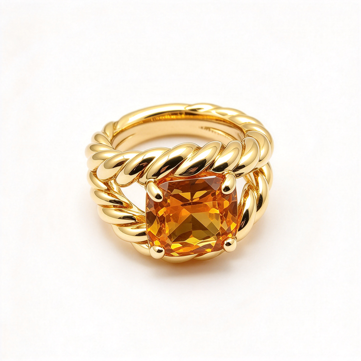 David Yurman Marbella Collection Ring — A distinctive ring in yellow gold featuring a twisted cable design.