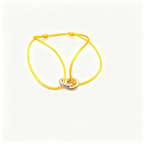 David Yurman Classic Cable Bracelet—gold, with a yellow cord.