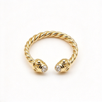 David Yurman Renaissance Cable Ring — Gold Twisted Open-Band Ring