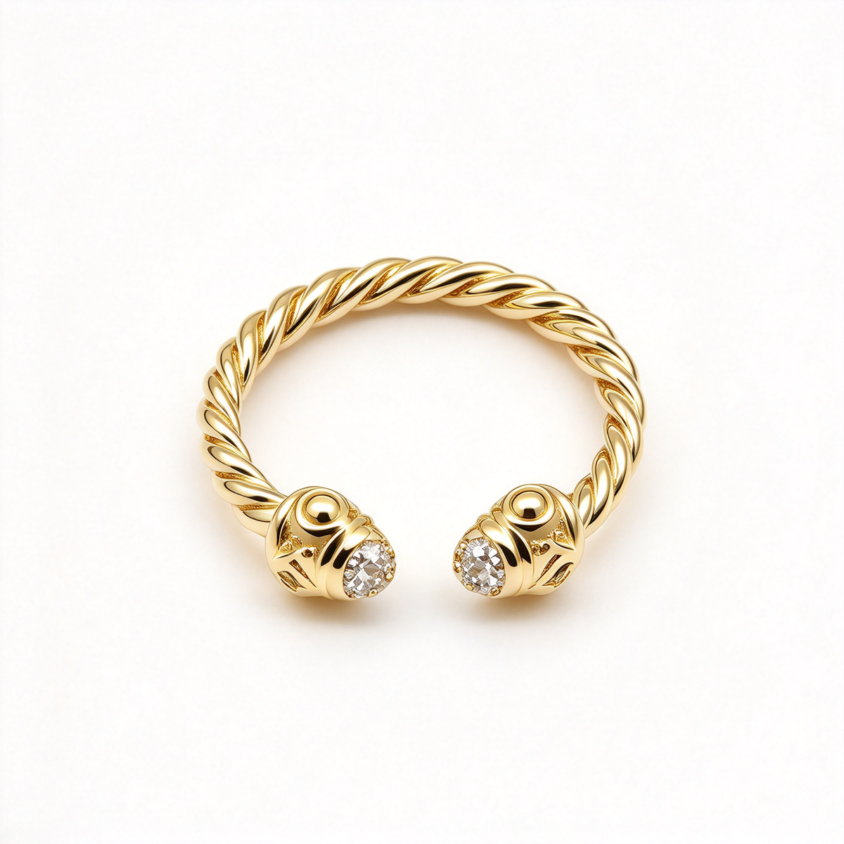 David Yurman Renaissance Cable Ring — Gold Twisted Open-Band Ring