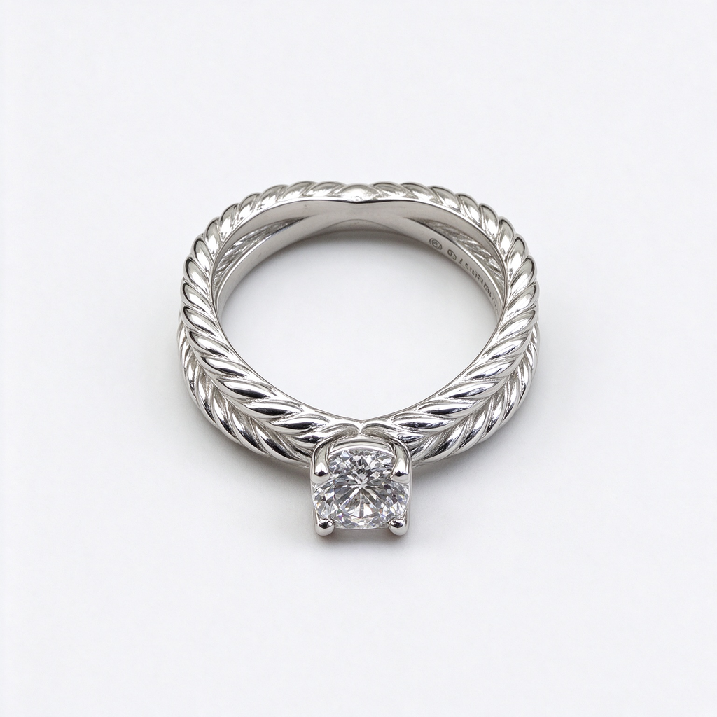 David Yurman Cable Collection Interwoven Design Engagement Ring — Silver