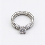 David Yurman Cable Collection Interwoven Design Engagement Ring — Silver