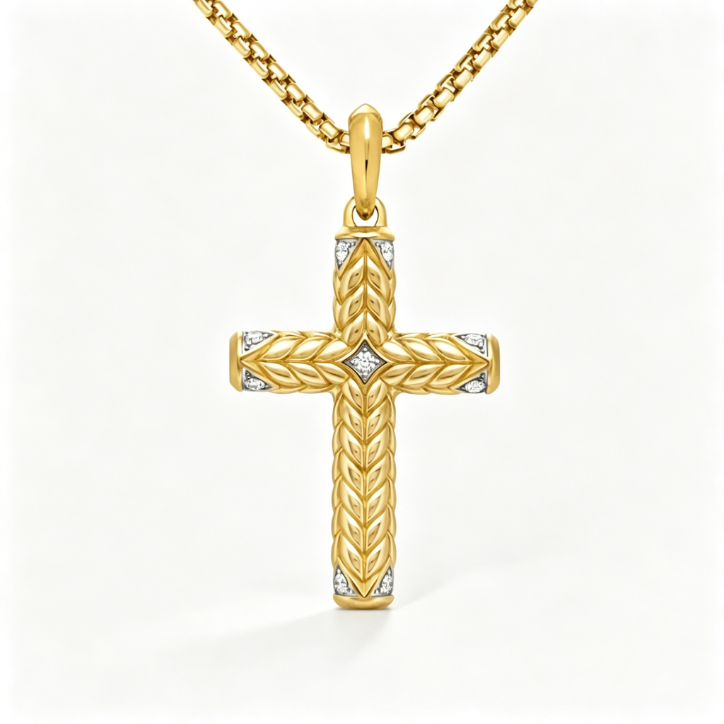 David Yurman Cable Collectibles Cross Pendant Necklace – Luxury Gold Jewelry for Women