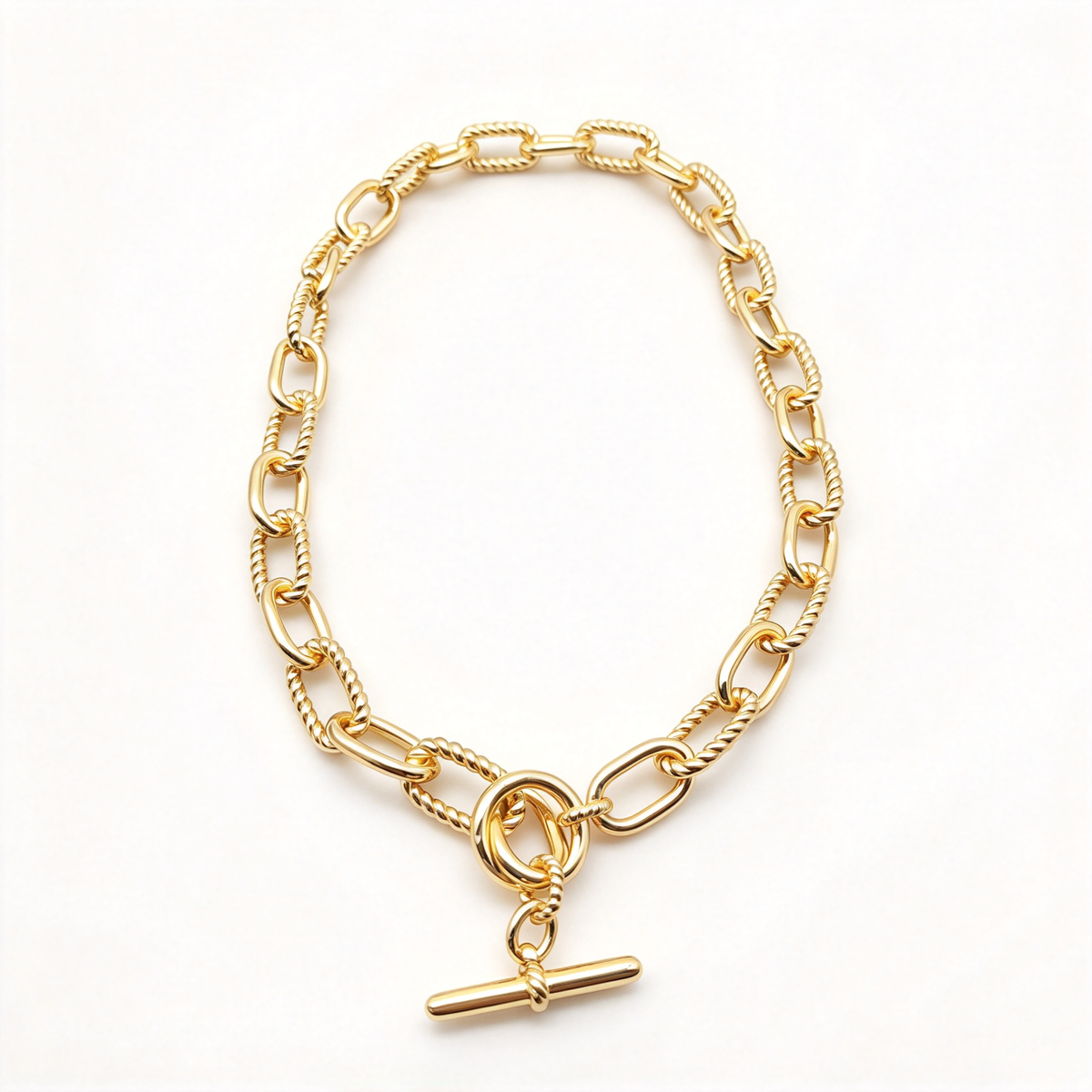 David Yurman Sculpted Cable Link Collection Necklace—an exquisite gold jewelry piece.
