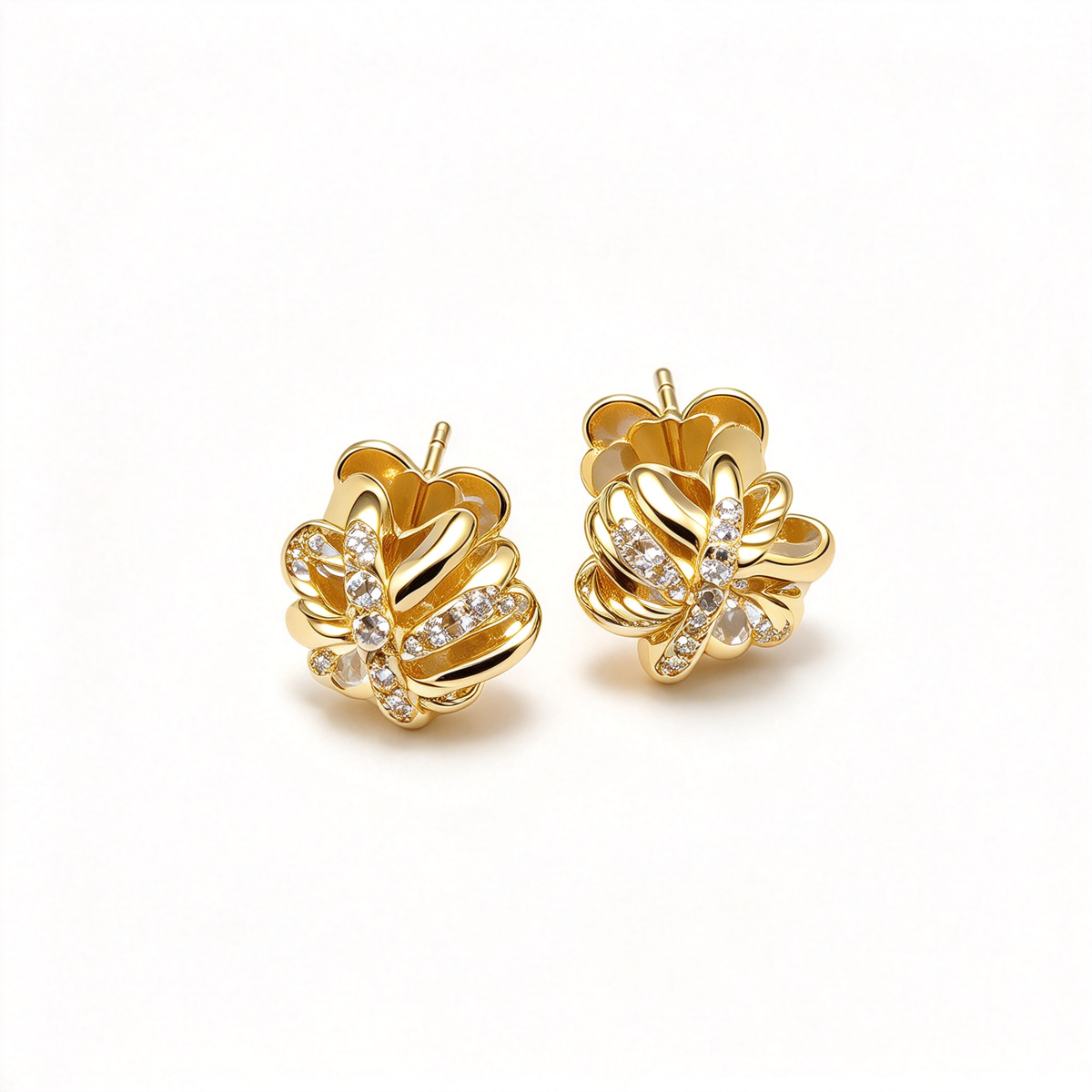 David Yurman Crossover X Gold Stud Earrings — Signature Cable Texture Studs | Luxurious Sculptural Jewelry