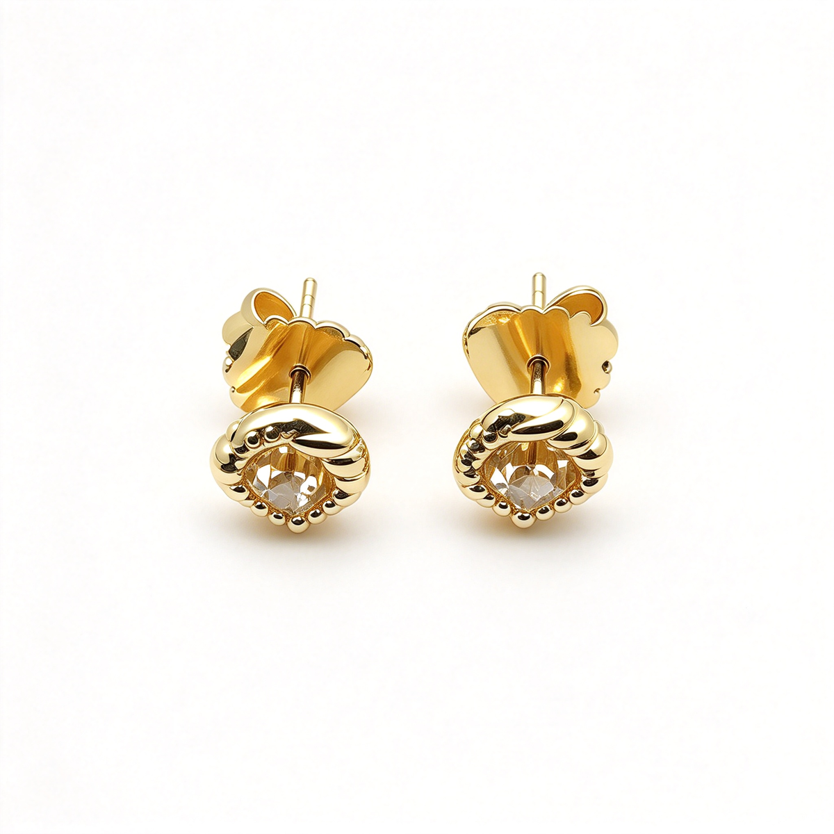 David Yurman Petite Infinity Collection Gold Stud Earrings