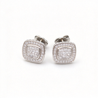 David Yurman Petite Albion Double Halo Stud Earrings – White Gold