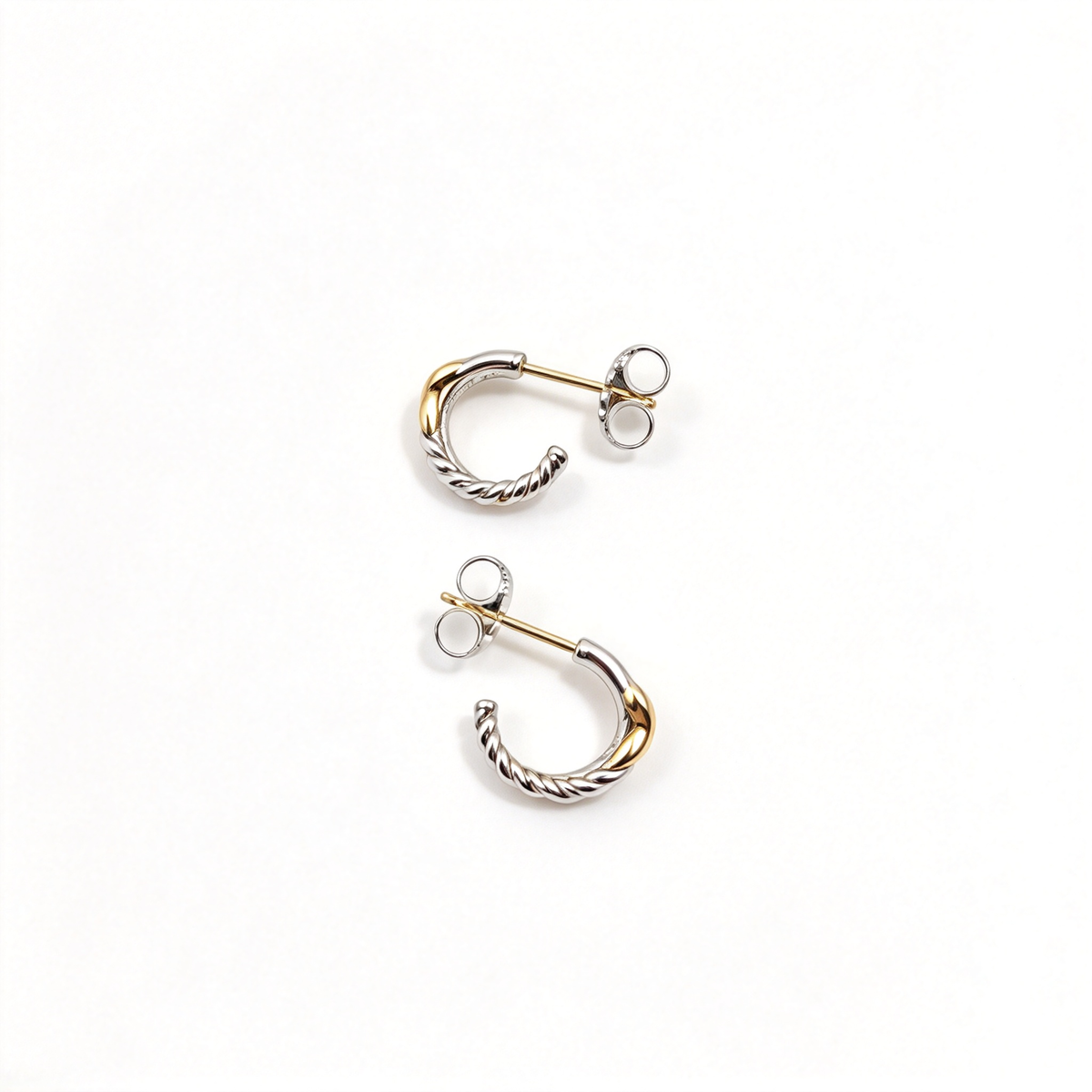 David Yurman Petite X Collection Gold Hoop Earrings
