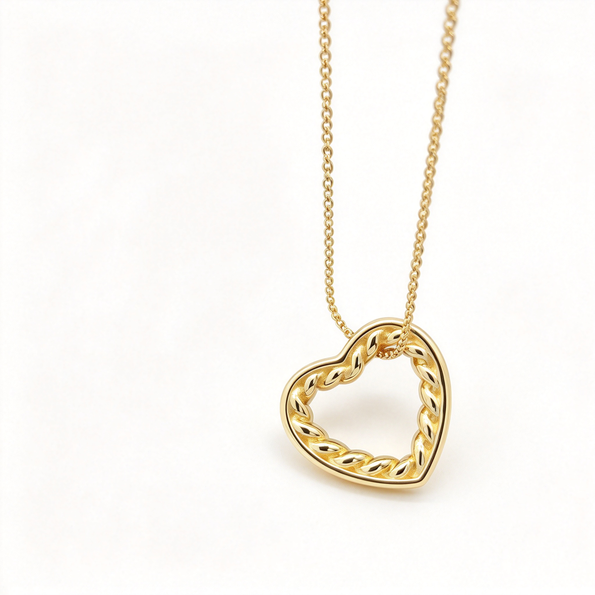 David Yurman Cable Collection Heart Pendant Necklace in Gold | Sculptural Heart Pendant Fine Jewelry for Women