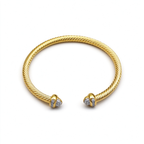 David Yurman Classic Cablespira Gold Open Cuff Bracelet