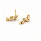 David Yurman Confetti Collection Climber Earrings — Gold Curved Studs