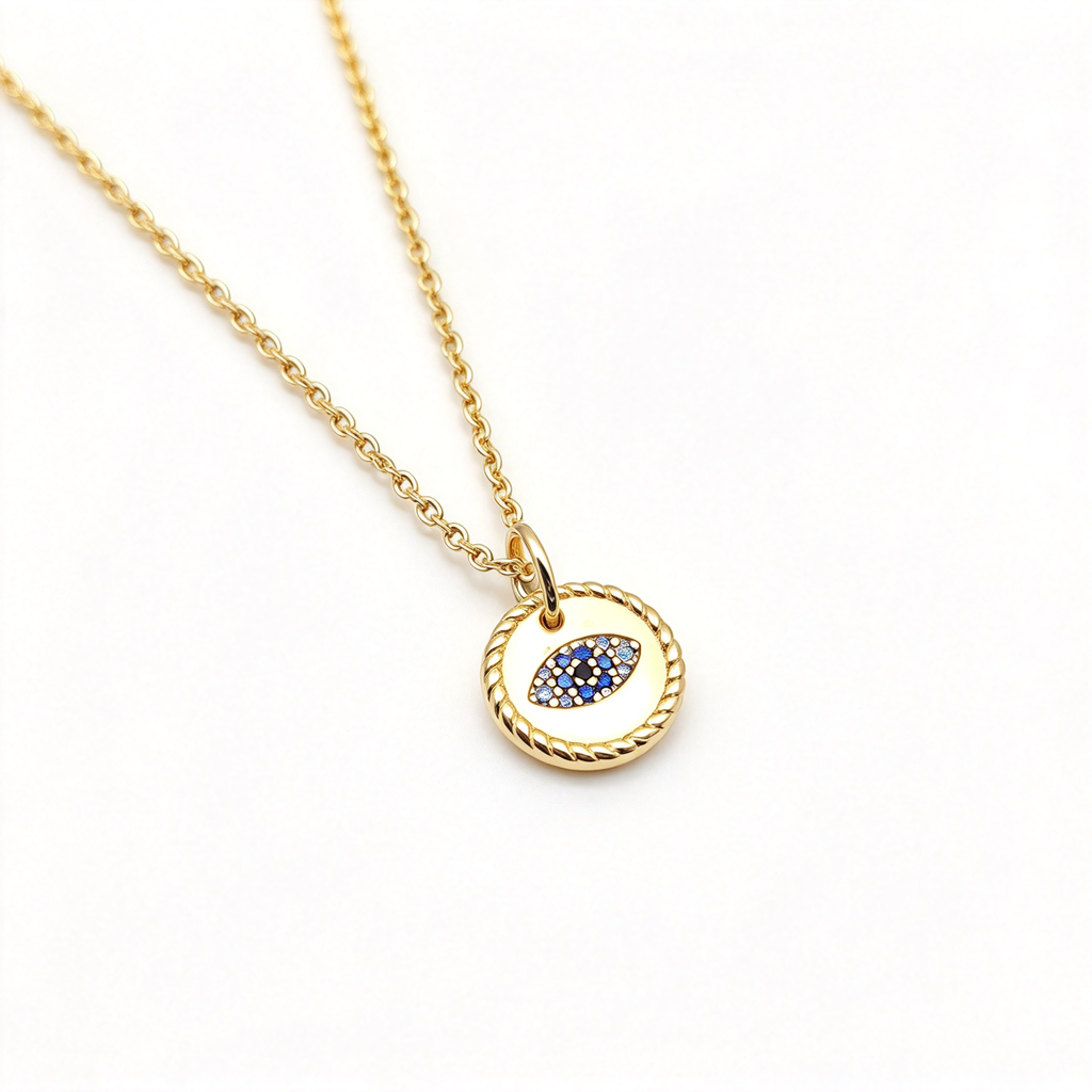 David Yurman Cable Collectibles "Evil Eye" Round Pendant Necklace – Luxury Gold Jewelry for Women
