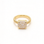 David Yurman Chatelaine Ring — Gold cocktail ring with signature cable motif band.