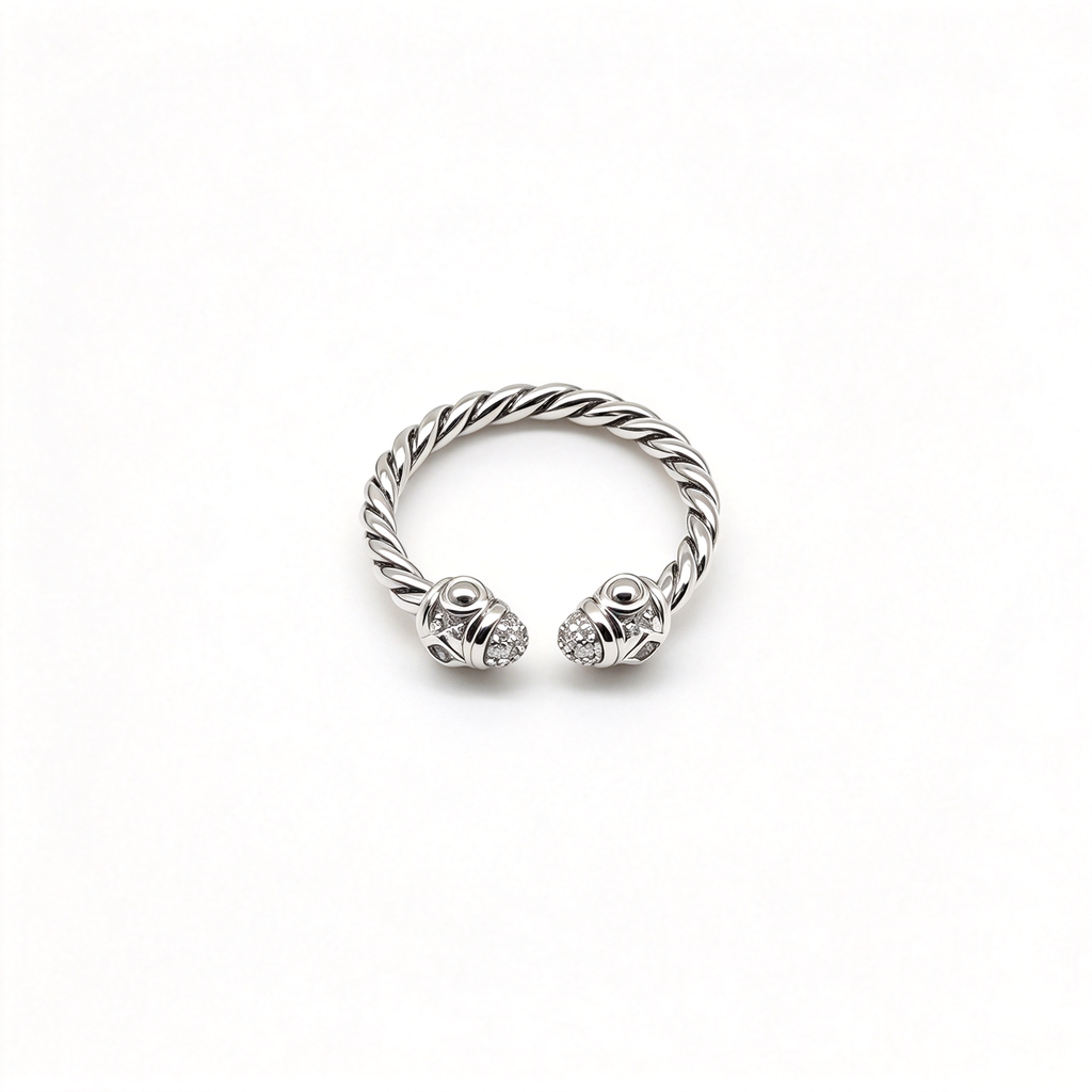 David Yurman Renaissance Cable Ring — Silver Twisted Open-Band Ring