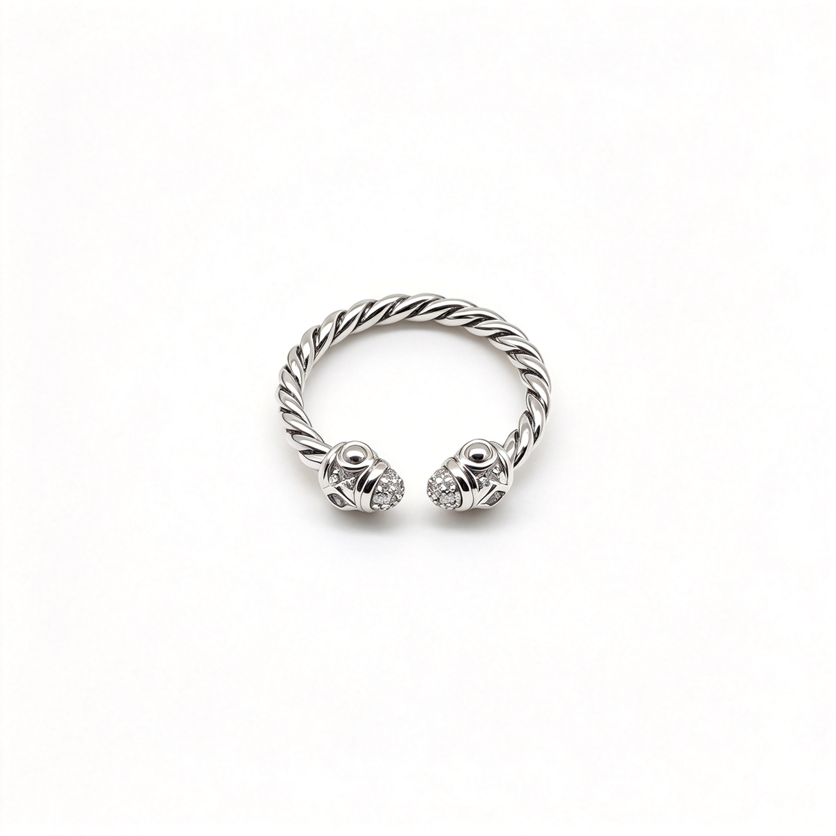 David Yurman Renaissance Cable Ring — Silver Twisted Open-Band Ring
