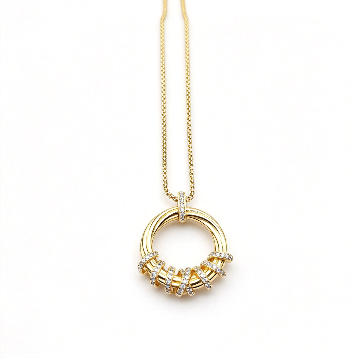 David Yurman DY Elements Collection Round Pendant Necklace — Luxury Gold Jewelry for Women