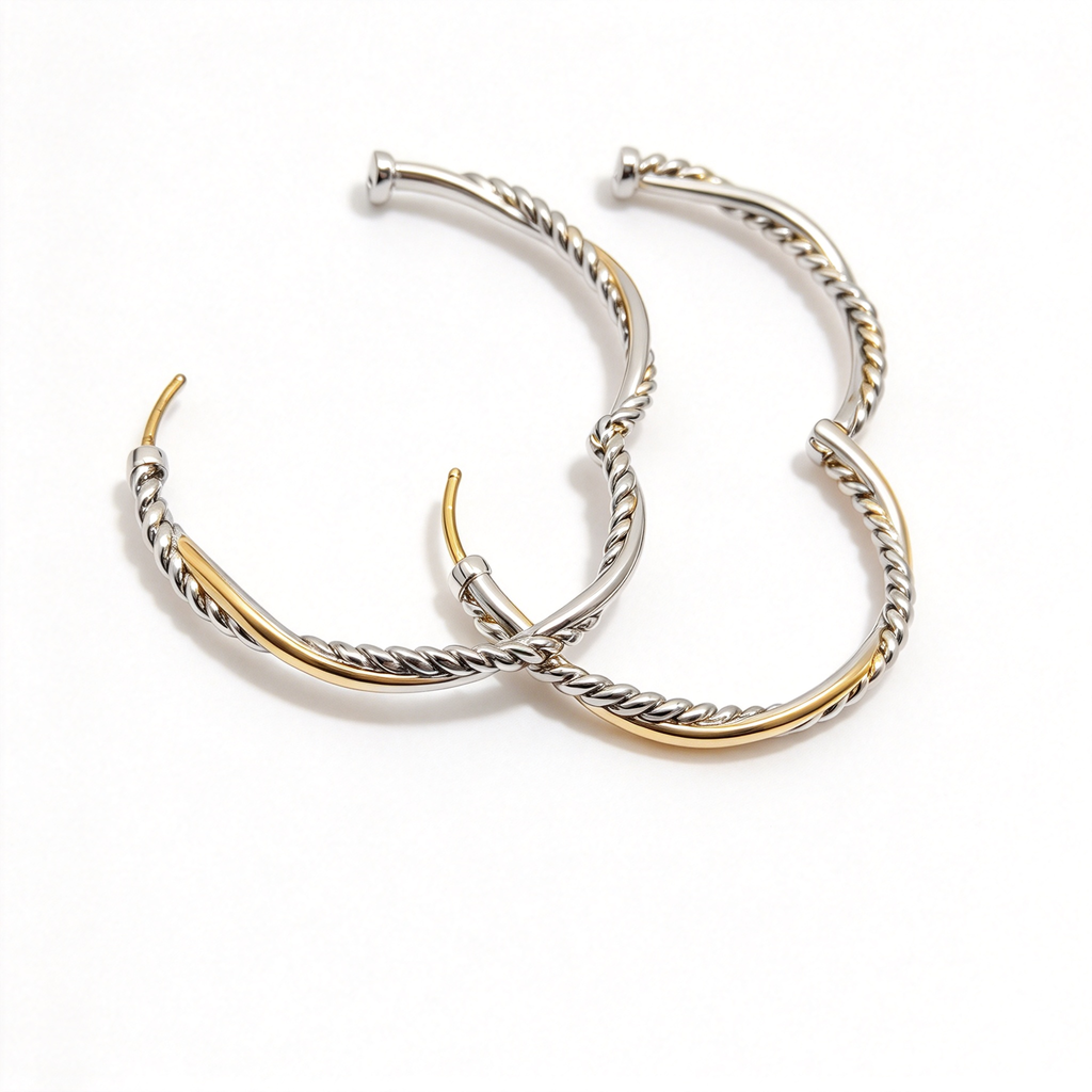David Yurman Infinity Collection and Gold Hoop Earrings
