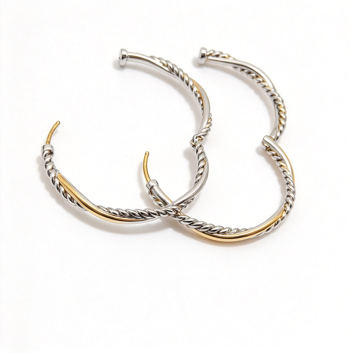 David Yurman Infinity Collection and Gold Hoop Earrings