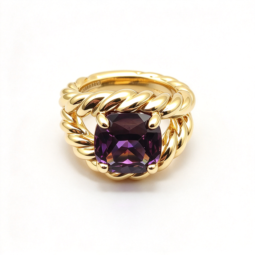 David Yurman Marbella Collection Ring — Bold ring in yellow gold featuring the signature cable motif.