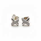 David Yurman DY Crossover X Collection Stud Earrings – Silver Studs