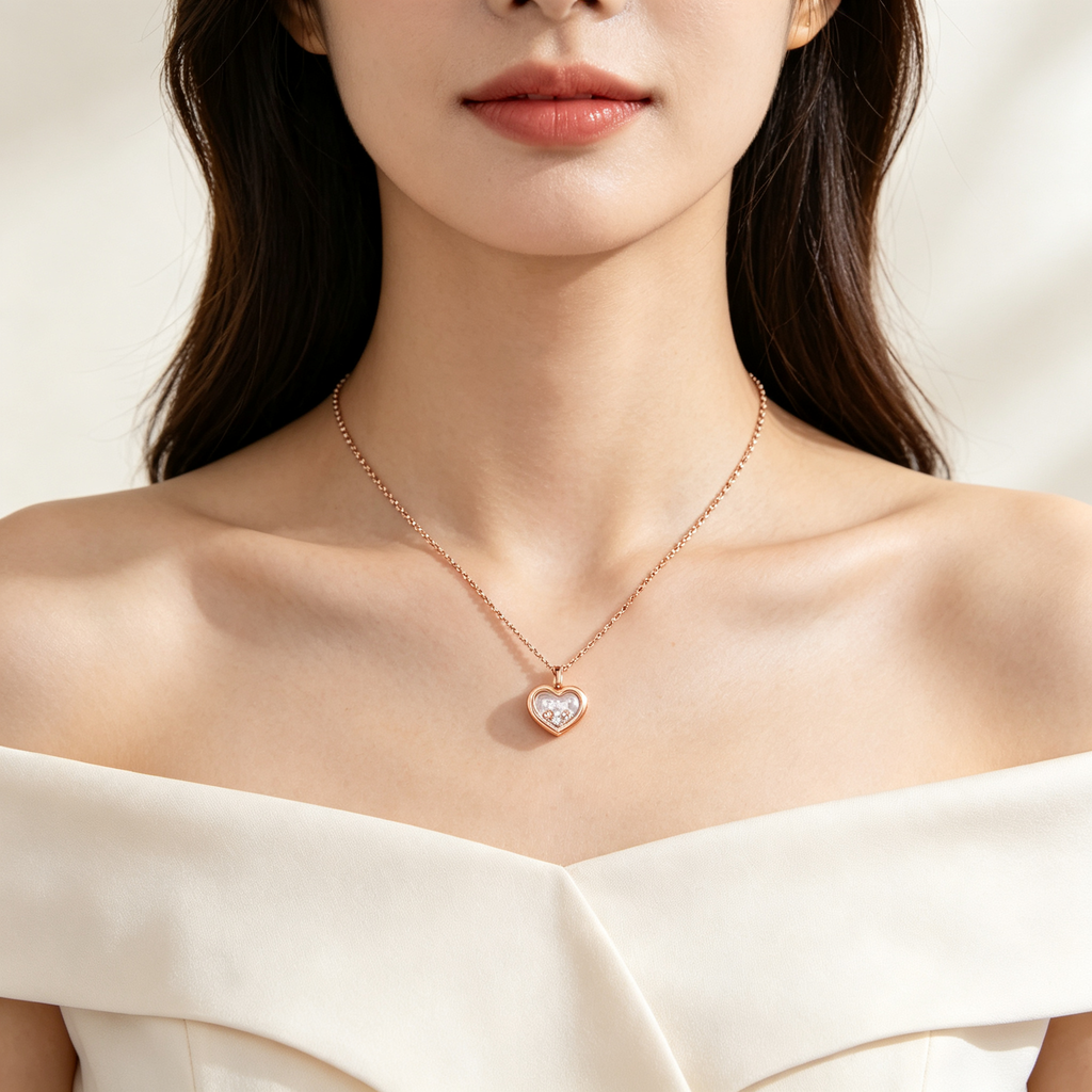 Chopard Happy Hearts Collection White Mother-of-Pearl Necklace – Rose Gold