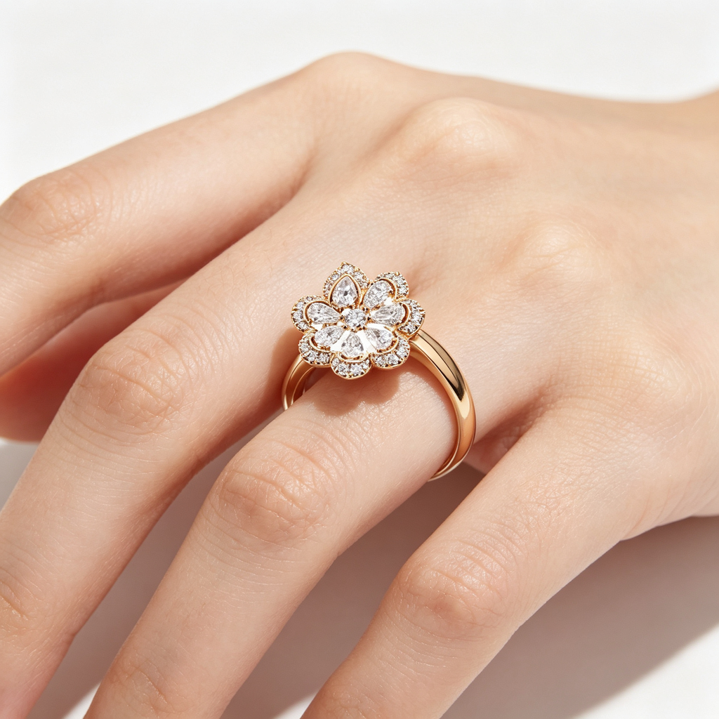 Chopard Precious Lace Collection "Mini-Froufrou" Floral Ring — White Gold, Swiss Luxury High Jewelry