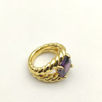 David Yurman Marbella Collection Ring — Bold ring in yellow gold featuring the signature cable motif.