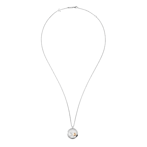 Chopard Happy Diamonds Sun and Moon Pendant Necklace — White Gold and Yellow Gold