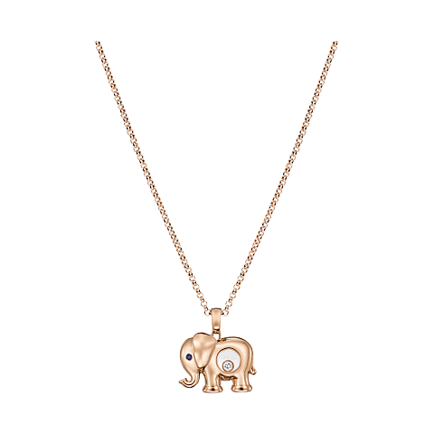 Chopard Happy Diamonds Elephant Pendant Necklace – Rose Gold