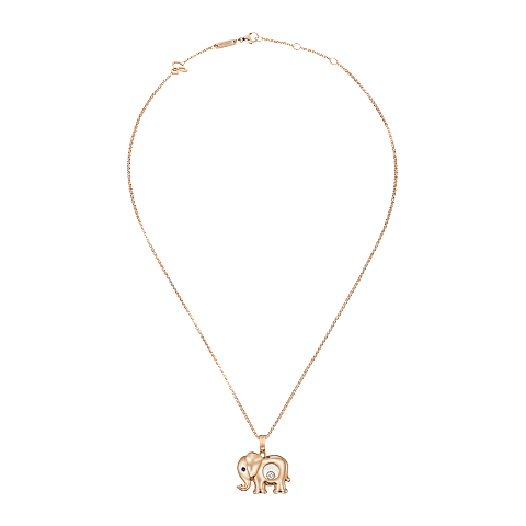 Chopard Happy Diamonds Elephant Pendant Necklace – Rose Gold