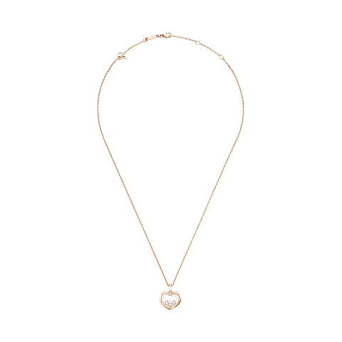 Chopard Happy Hearts Collection White Mother-of-Pearl Necklace – Rose Gold