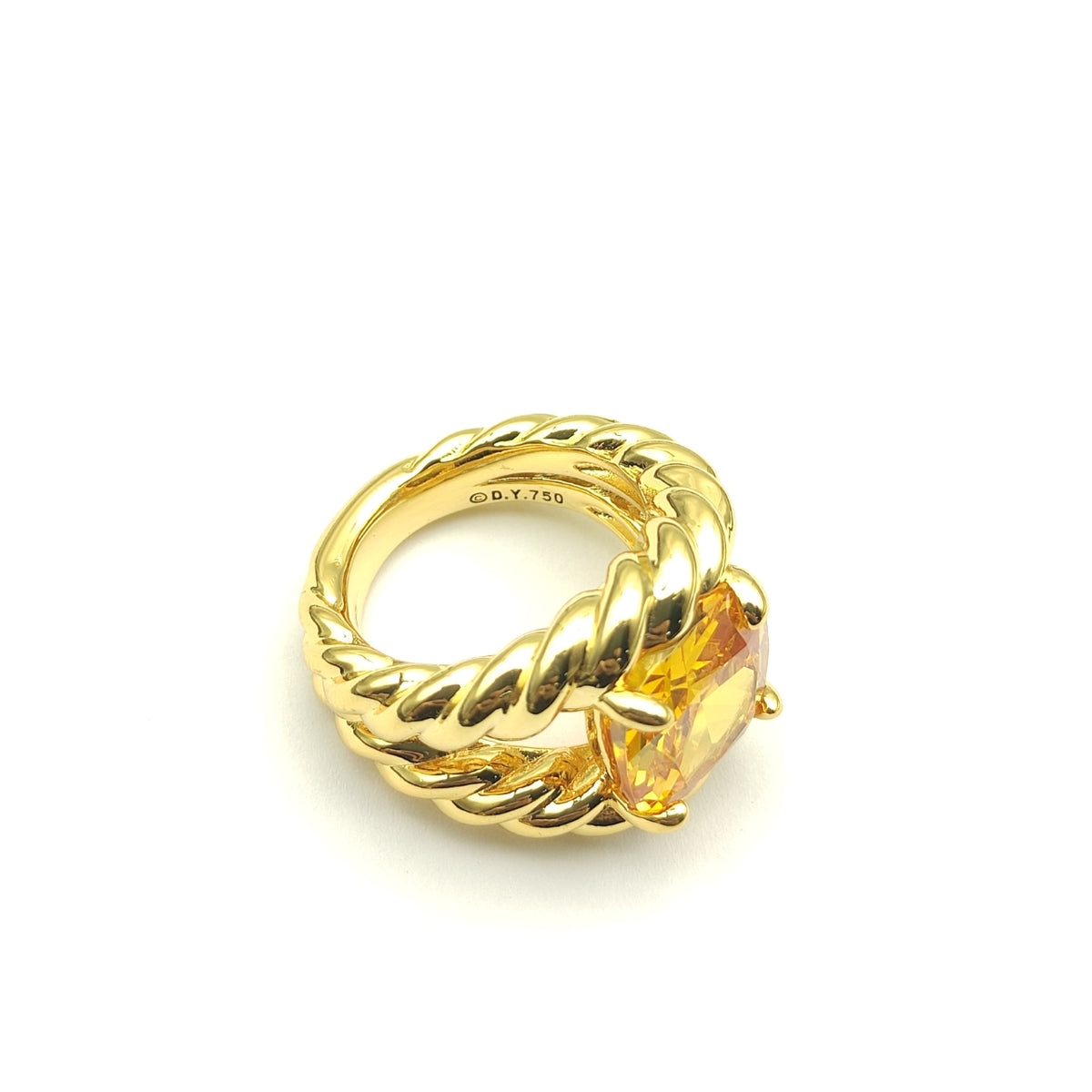 David Yurman Marbella Collection Ring — A distinctive ring in yellow gold featuring a twisted cable design.