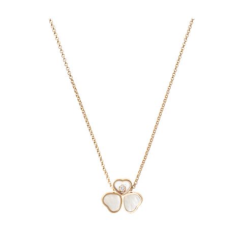 Chopard Happy Diamonds Four-Leaf Clover Pendant Necklace – Rose Gold, White Mother-of-Pearl