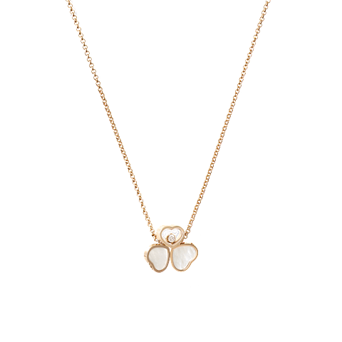 Chopard Happy Diamonds Four-Leaf Clover Pendant Necklace – Rose Gold, White Mother-of-Pearl