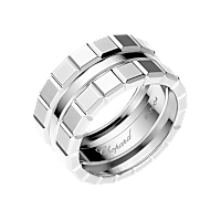 Chopard Ice Cube Collection Three-Band Ring — White Gold (Swiss Luxury Jewelry)