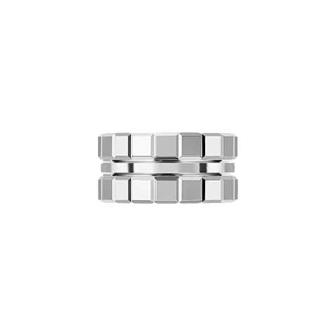 Chopard Ice Cube Collection Three-Band Ring — White Gold (Swiss Luxury Jewelry)