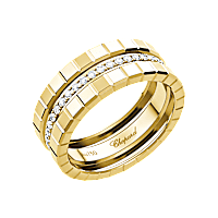 Chopard Ice Cube Collection Three-Band Ring — Yellow Gold (Swiss Luxury Jewelry)
