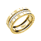Chopard Ice Cube Collection Three-Band Ring — Yellow Gold (Swiss Luxury Jewelry)