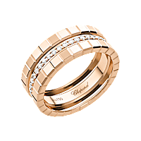 Chopard Ice Cube Collection Three-Band Ring — Yellow Gold (Swiss Luxury Jewelry)