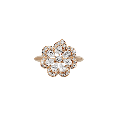 Chopard Precious Lace Collection "Mini-Froufrou" Floral Ring — White Gold, Swiss Luxury High Jewelry