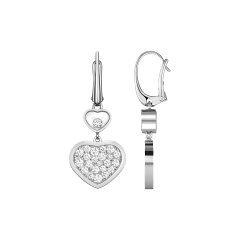 Chopard Happy Hearts Double-Heart Drop Earrings – Swiss Luxury Jewelry in White Gold