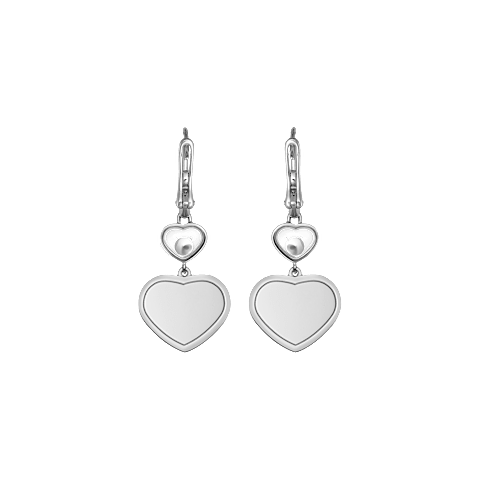 Chopard Happy Hearts Double-Heart Drop Earrings – Swiss Luxury Jewelry in White Gold