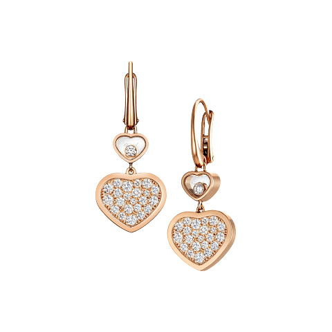 Chopard Happy Hearts Collection Drop Earrings – Rose Gold, Swiss Luxury Jewelry